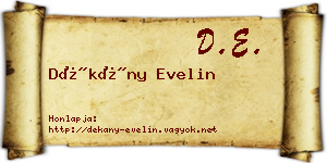 Dékány Evelin névjegykártya