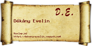 Dékány Evelin névjegykártya